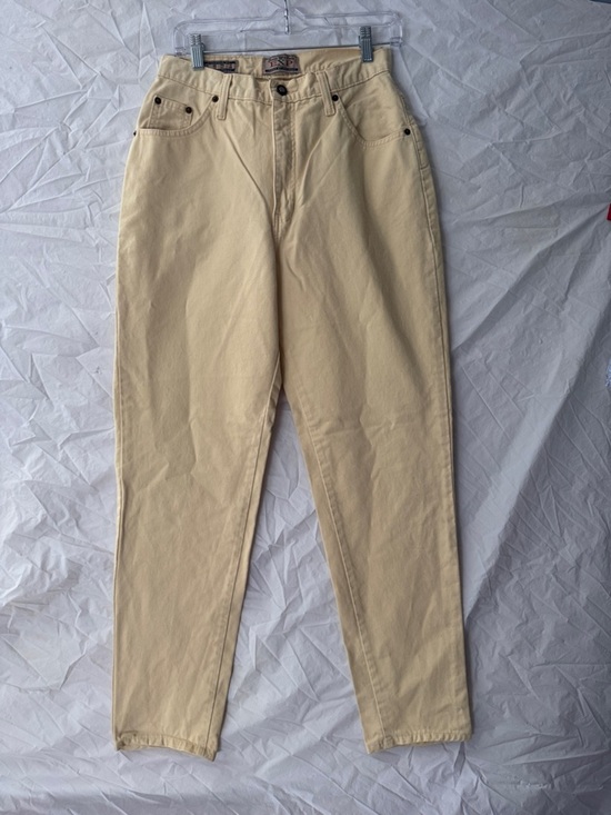 Express Denim - Vintage Express Butter Yellow  High-Rise Tapered Leg Jeans